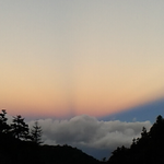 鳳凰小屋からの夕景。晴れています。