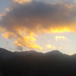 落日後の鳳凰三山、夕焼けが綺麗です。