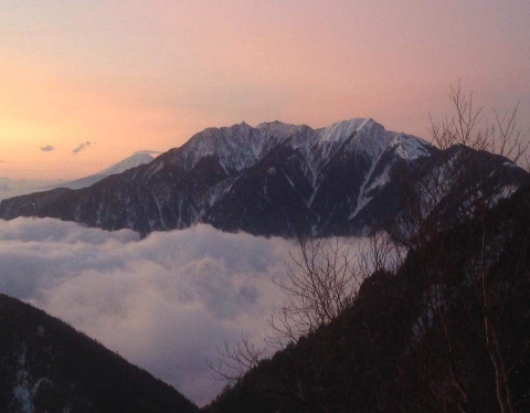 今朝の鳳凰三山